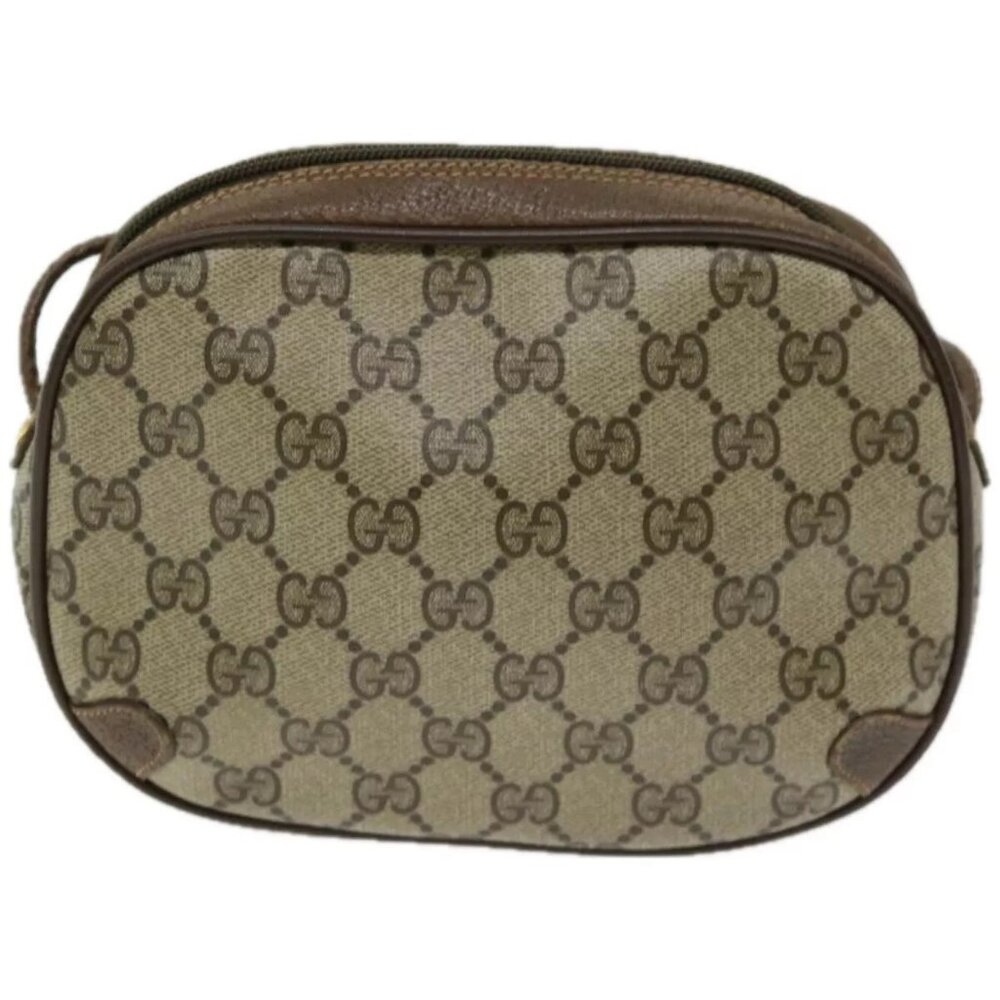 GUCCI GG Supreme Web Sherry Line Shoulder Bag PVC Beige authentic - Picture 3 of 15